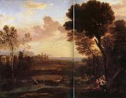 Gellee Claude,dit le Lorrain Paysage avec Paris et Oenone,dit Le gue oil painting reproduction
